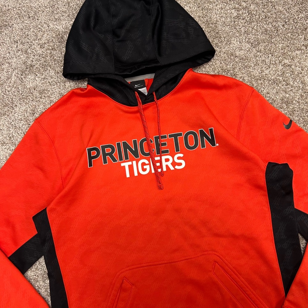 Princeton‎ Tigers University Nike Therma Fit Hoodie Sweatshirt Men Medium Orange